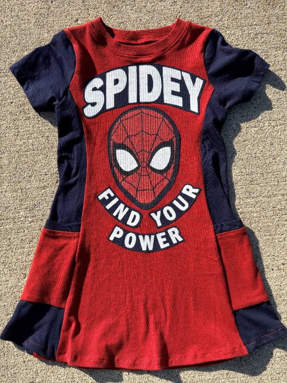 Spider-man Spidey handmade reworked toddler 4t tunic t shirt dress